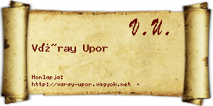 Váray Upor névjegykártya